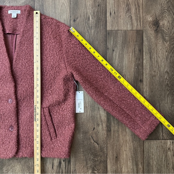 Liz Claiborne Short 2-button Faux Fur Jacket Women’s Size L  Artisan Wine - Picture 9 of 9